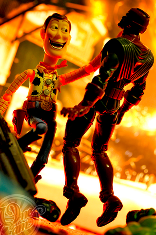 Illustration for article titled Creepy Woody Trolling the World's Coolest Figures and Toys